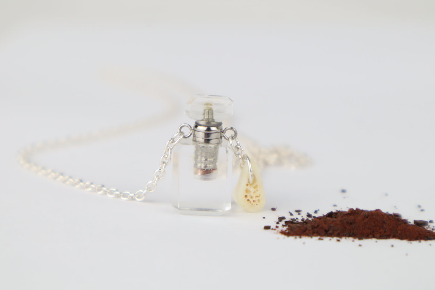 Gray Wolf Blood and Bone Quartz Necklace