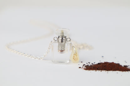Gray Wolf Blood and Bone Quartz Necklace
