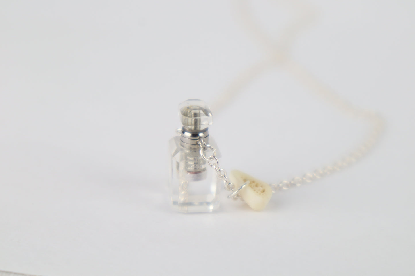 Gray Wolf Blood and Bone Quartz Necklace