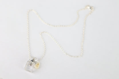 Gray Wolf Blood and Bone Quartz Necklace