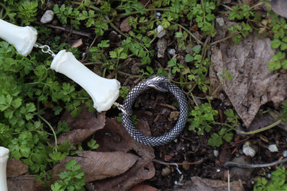 Fluid Juvenile Gray Wolf Tail Articulation with Ouroboros Ring