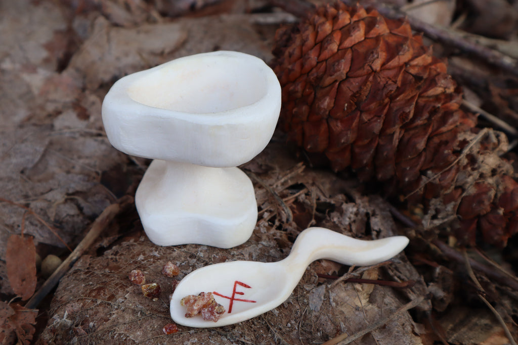 Elk Bone Offering Tools - Chalice and Spoon