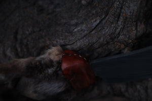 Damascus Bobcat Paw Cleaver