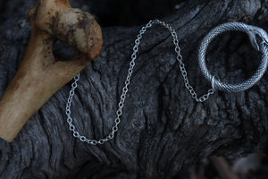 Great Pyrenees Humerus Pendulum with Ouroboros Ring