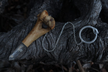 Great Pyrenees Humerus Pendulum with Ouroboros Ring
