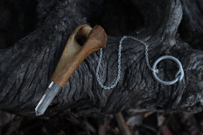 Great Pyrenees Humerus Pendulum with Ouroboros Ring