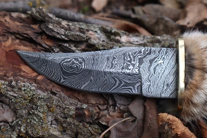 Damascus Bobcat Paw Knife