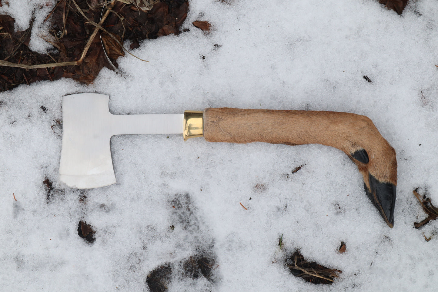Whitetail Deer Hoof Hatchet with Leather Sheath