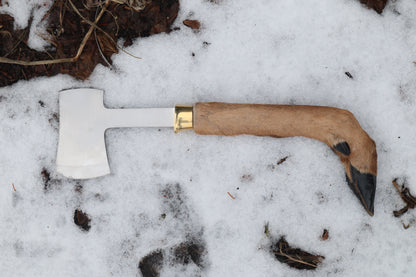 Whitetail Deer Hoof Hatchet with Leather Sheath