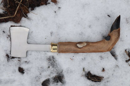 Whitetail Deer Hoof Hatchet with Leather Sheath