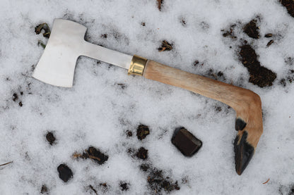 Whitetail Deer Hoof Hatchet with Leather Sheath