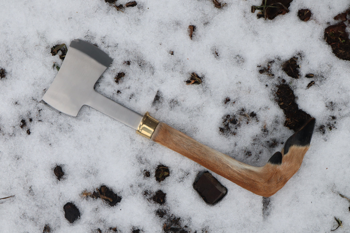 Whitetail Deer Hoof Hatchet with Leather Sheath