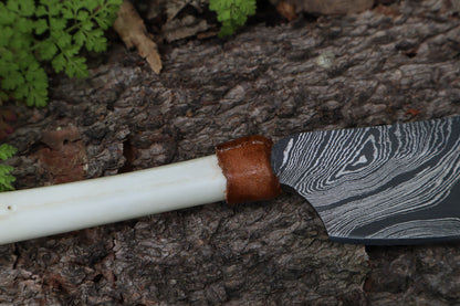 Damascus Red Fox Femur Cleaver