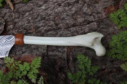 Damascus Red Fox Femur Cleaver