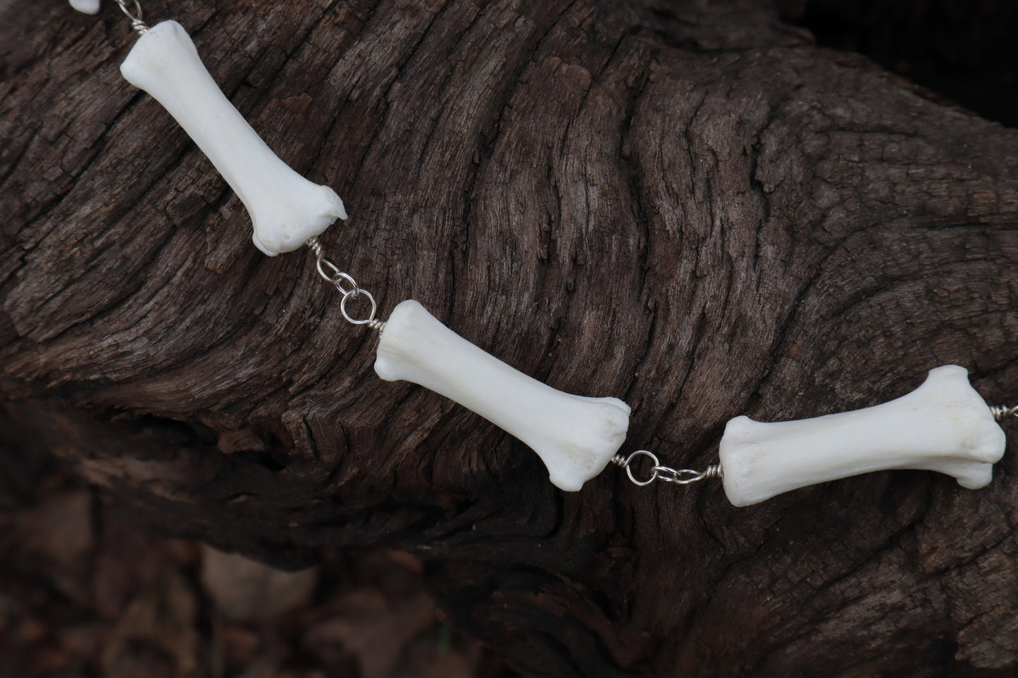 Fluid Gray Wolf Tail Articulation with Ouroboros Ring