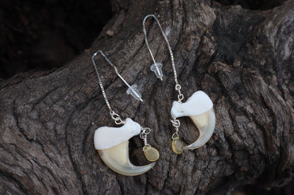 Opal Bobcat Claw Earrings - .925 Silver