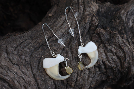 Opal Bobcat Claw Earrings - .925 Silver