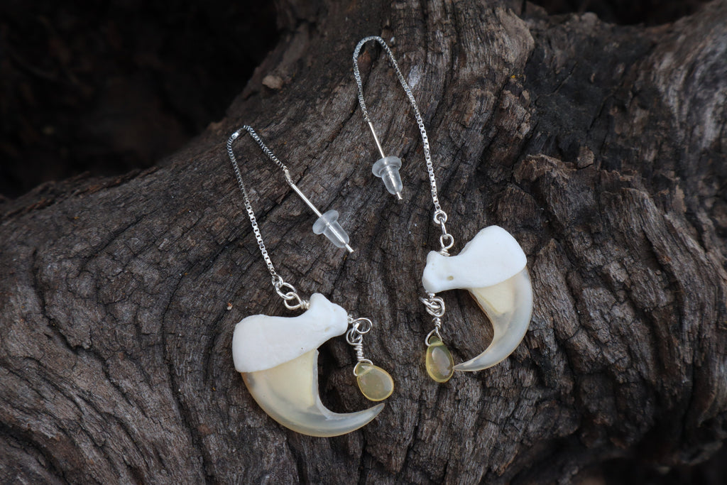 Opal Bobcat Claw Earrings - .925 Silver