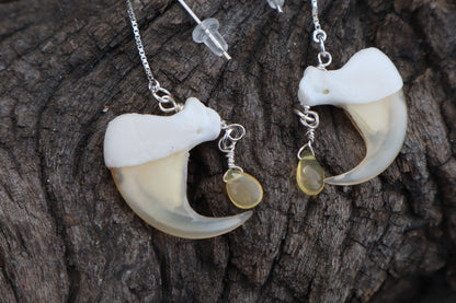 Opal Bobcat Claw Earrings - .925 Silver