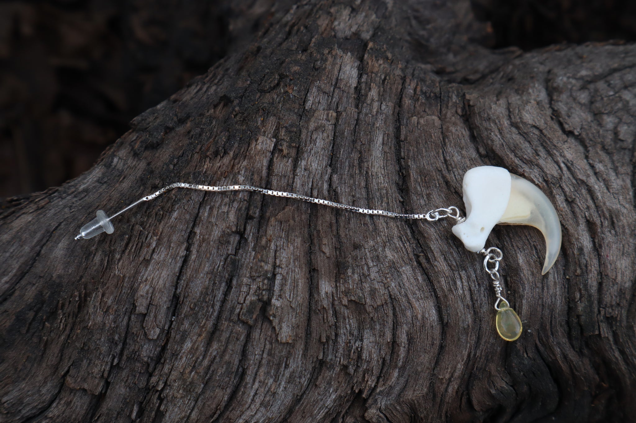 Opal Bobcat Claw Earrings - .925 Silver