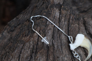 Ruby Bobcat Claw Earring - Single - .925 Silver
