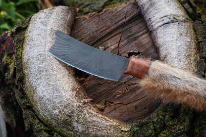 Damascus Red Fox Paw Cleaver