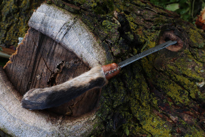 Damascus Red Fox Paw Cleaver