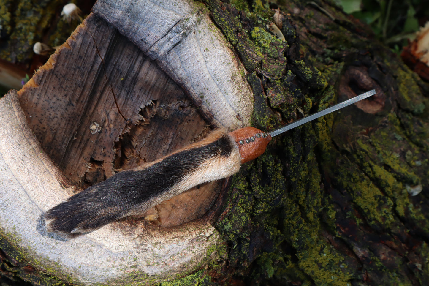 Damascus Red Fox Paw Cleaver