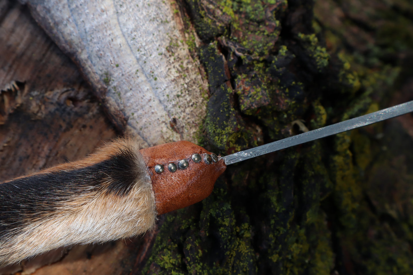 Damascus Red Fox Paw Cleaver