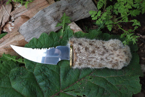 Bobcat Paw Knife with Leather Sheath