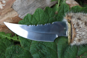 Bobcat Paw Knife with Leather Sheath