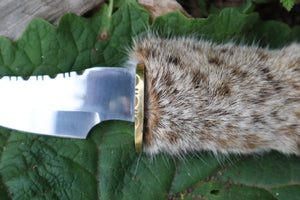 Bobcat Paw Knife with Leather Sheath