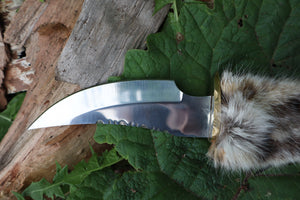 Bobcat Paw Knife with Leather Sheath