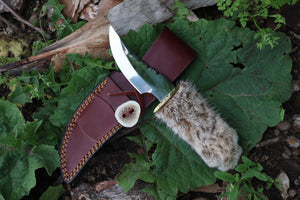 Bobcat Paw Knife with Leather Sheath