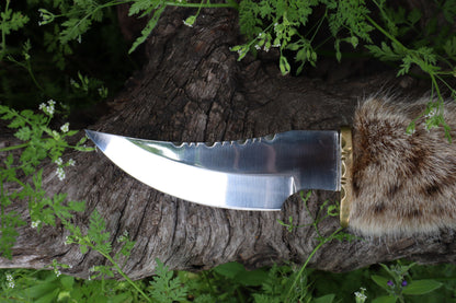 Bobcat Paw Knife with Leather Sheath