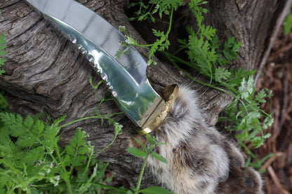 Bobcat Paw Knife with Leather Sheath