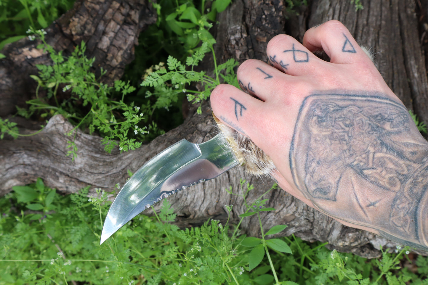 Bobcat Paw Knife with Leather Sheath