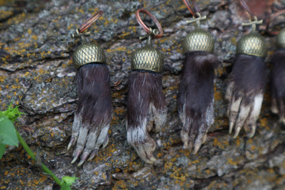 Opossum Paw Acorn Keychain