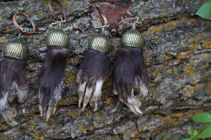 Opossum Paw Acorn Keychain