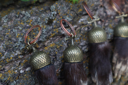 Opossum Paw Acorn Keychain