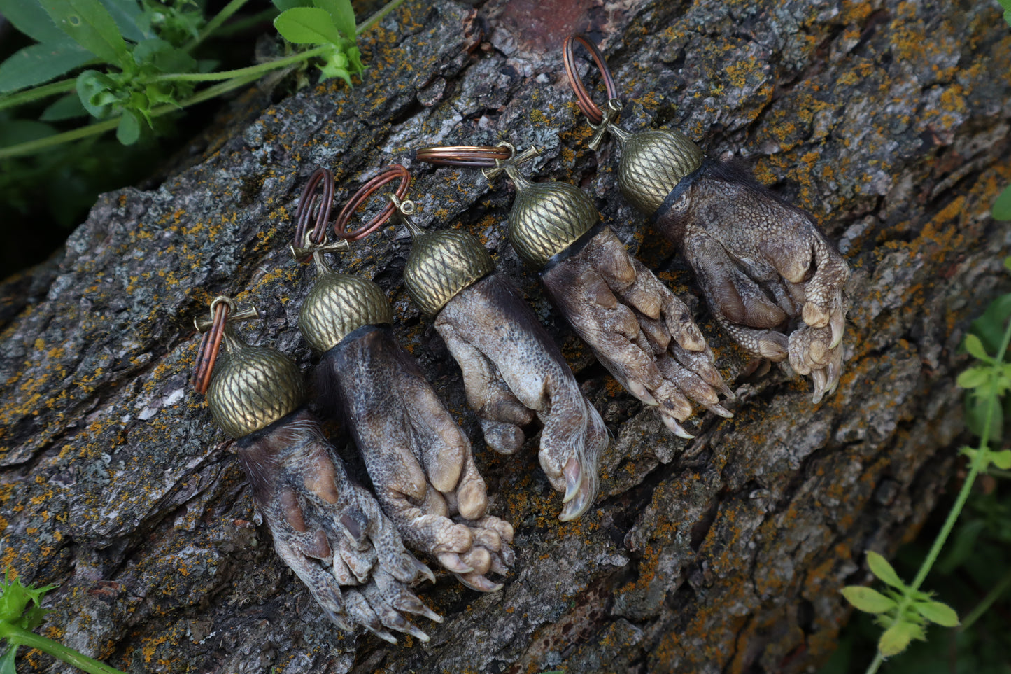 Opossum Paw Acorn Keychain