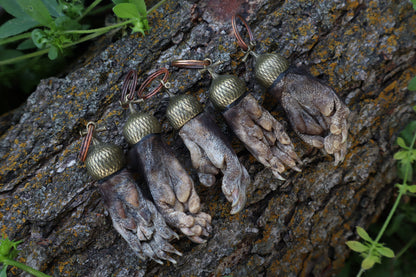 Opossum Paw Acorn Keychain