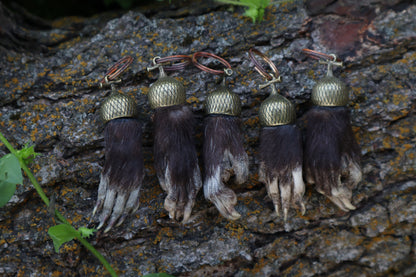 Opossum Paw Acorn Keychain