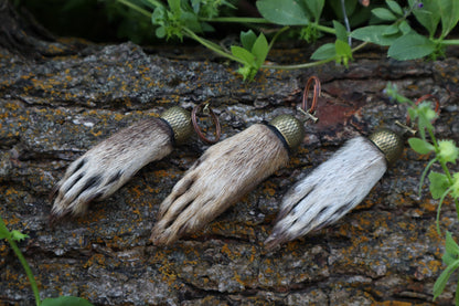 Raccoon Paw Acorn Keychain