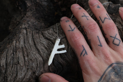 Fehu Wolf Bone Talisman