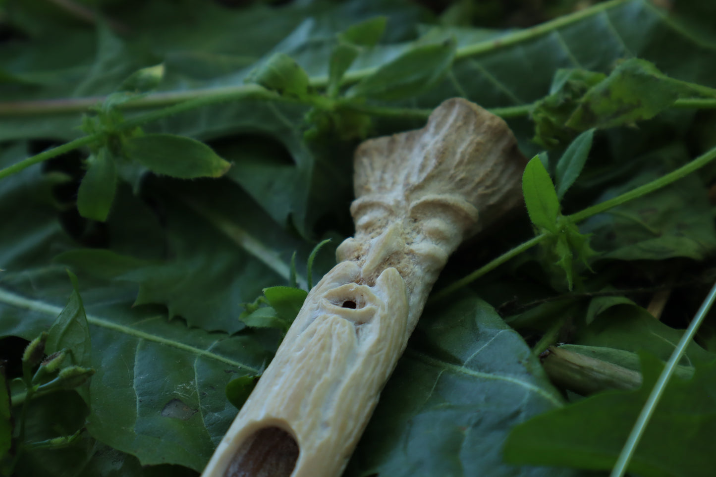 German Shepherd Bone Green Man Incense Burner