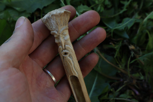 German Shepherd Bone Green Man Incense Burner