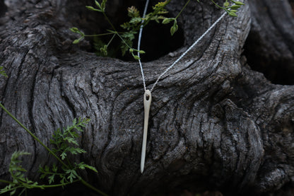 German Shepherd Bone Sewing Needle Necklace