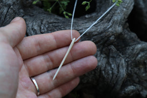 German Shepherd Bone Sewing Needle Necklace