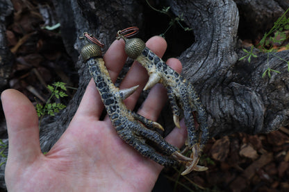 Black Chicken Foot Acorn Keychain